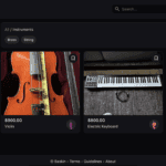 Violin and electric keyboard musical instruments for sale on Hozay Portfolio page.