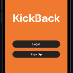 KickBack mobile app login screen, user-friendly UI for seamless sign-up & login.