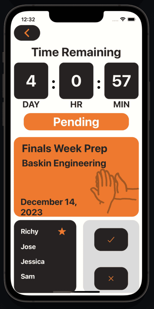 High-tech mobile app interface for task management and study schedule, designed for students and professionals.