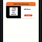 Unpaid meeting ticket with receipt view on Hozay portfolio app.